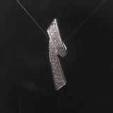 14k White Gold and 0.60cttw Diamond Ribbon Slide Pendant 1.5"