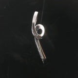 14k White Gold and 0.60cttw Diamond Ribbon Slide Pendant 1.5"