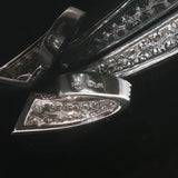 14k White Gold and 0.60cttw Diamond Ribbon Slide Pendant 1.5"