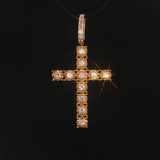 14k Yellow Gold and 0.50cttw Diamond Vintage Cross Pendant 1.5"