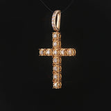 14k Yellow Gold and 0.50cttw Diamond Vintage Cross Pendant 1.5"