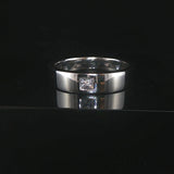 18k White Gold and 0.10ct Princess Cut Diamond Band Ring Size 8