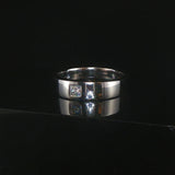 18k White Gold and 0.10ct Princess Cut Diamond Band Ring Size 8