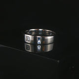 18k White Gold and 0.10ct Princess Cut Diamond Band Ring Size 8