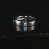 18k White Gold and 0.10ct Princess Cut Diamond Band Ring Size 8