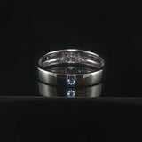 18k White Gold and 0.10ct Princess Cut Diamond Band Ring Size 8