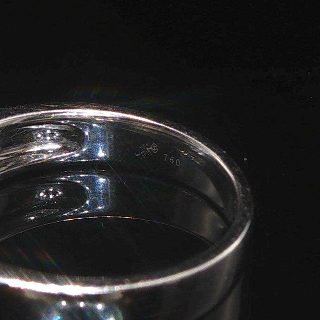 18k White Gold and 0.10ct Princess Cut Diamond Band Ring Size 8