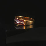 18k Yellow Gold 0.87cttw Ruby and 0.07cttw Diamond Band Ring Size 6.5