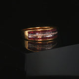 18k Yellow Gold 0.87cttw Ruby and 0.07cttw Diamond Band Ring Size 6.5