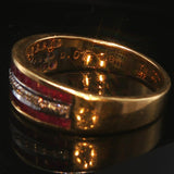 18k Yellow Gold 0.87cttw Ruby and 0.07cttw Diamond Band Ring Size 6.5