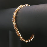 14k Yellow Gold 31g Solid Heavy Ladies Diamond Fancy X Link Bracelet 7.5"