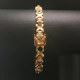 14k Yellow Gold 31g Solid Heavy Ladies Diamond Fancy X Link Bracelet 7.5"