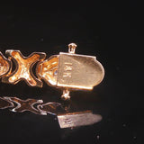 14k Yellow Gold 31g Solid Heavy Ladies Diamond Fancy X Link Bracelet 7.5"