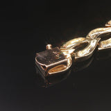 14k Yellow Gold 23.7g Solid Ladies 1cttw Diamond Fancy Link Bracelet 7"