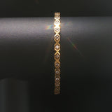 14k Yellow Gold 16g Solid Ladies 1.75cttw Diamond Vintage X Link Bracelet 7"