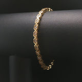 14k Yellow Gold 16g Solid Ladies 1.75cttw Diamond Vintage X Link Bracelet 7"