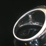 14k White Gold Onyx and 1cttw Diamond Interlocking Band Ring Size 6.5