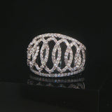 14k White Gold Onyx and 1cttw Diamond Interlocking Band Ring Size 6.5