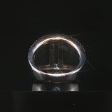 14k White Gold Onyx and 1cttw Diamond Interlocking Band Ring Size 6.5