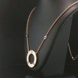 14k Yellow Gold and 0.50cttw Diamond Solid Circle Pendant Necklace 19"