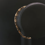 14k Yellow Gold and 1.5cttw Diamond Fancy Floral  Link Bracelet 7"