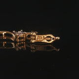 14k Yellow Gold and 1.5cttw Diamond Fancy Floral  Link Bracelet 7"