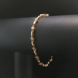 14k Yellow Gold and 1.5cttw Diamond Fancy Floral  Link Bracelet 7"
