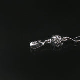 14k White Gold and 1cttw Diamond Cluster Floral Link Bracelet 7"