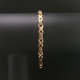 14k Yellow Gold 15.5g Solid 1.25cttw Diamond Vintage X Link Bracelet 7.25"
