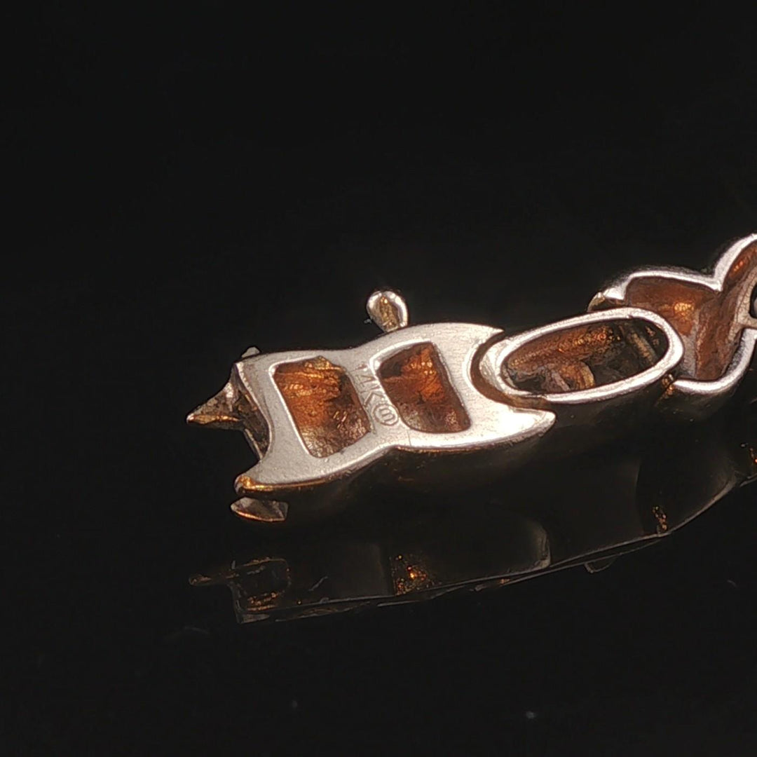 14k Yellow Gold 15.5g Solid 1.25cttw Diamond Vintage X Link Bracelet 7.25"