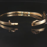 14k Yellow Gold and 0.15ct Bezel Set Diamond Bypass Bangle Bracelet 6.75"