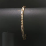 14k Yellow Gold and 1cttw Channel Set Diamond 22.3g Heavy Vintage Bracelet 7.25"