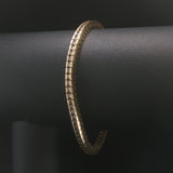 14k Yellow Gold and 1cttw Channel Set Diamond 22.3g Heavy Vintage Bracelet 7.25"