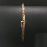 14k Yellow Gold and 1cttw Channel Set Diamond 22.3g Heavy Vintage Bracelet 7.25"