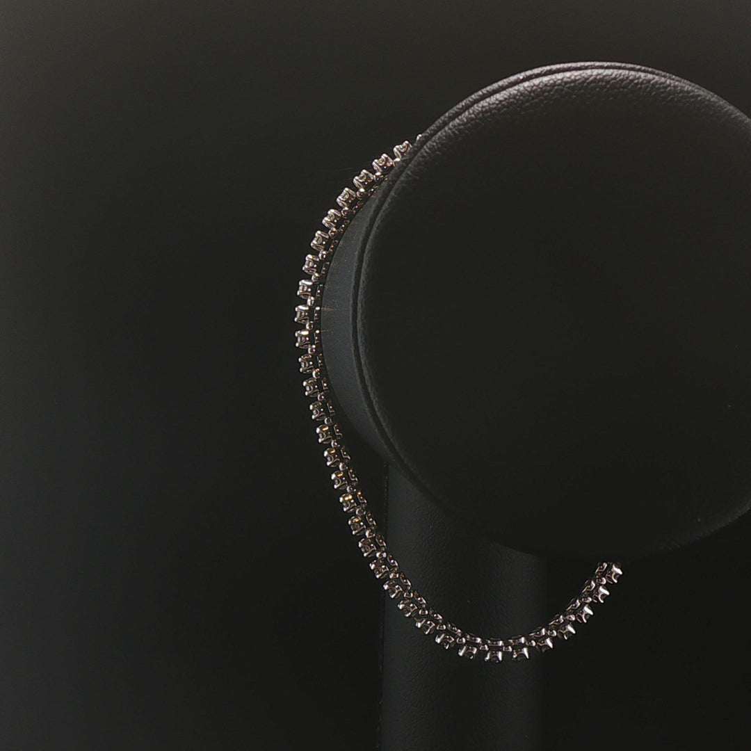 14k White Gold and 1.5cttw Diamond Vintage Ladies Tennis Bracelet 7.75"