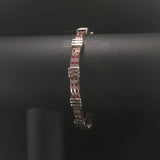 14k Yellow and White Gold Ruby and 2cttw Diamond Solid 18g Bar Link Bracelet 7"