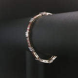 14k Yellow and White Gold Ruby and 2cttw Diamond Solid 18g Bar Link Bracelet 7"