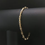 14k Yellow Gold and 1cttw Diamond 12g Vintage Bar Link Bracelet 7.5"