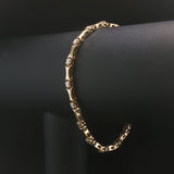 14k Yellow Gold and 1cttw Diamond 12g Vintage Bar Link Bracelet 7.5"