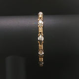 14k Yellow and White Gold 1.2cttw Diamond 16.3g Fancy Link Bracelet 7"