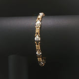 14k Yellow and White Gold 1.2cttw Diamond 16.3g Fancy Link Bracelet 7"