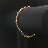 14k Yellow and White Gold 1.2cttw Diamond 16.3g Fancy Link Bracelet 7"