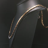 14k Yellow Gold and 0.50cttw Diamond Vintage C Link Necklace Italy 17.5"