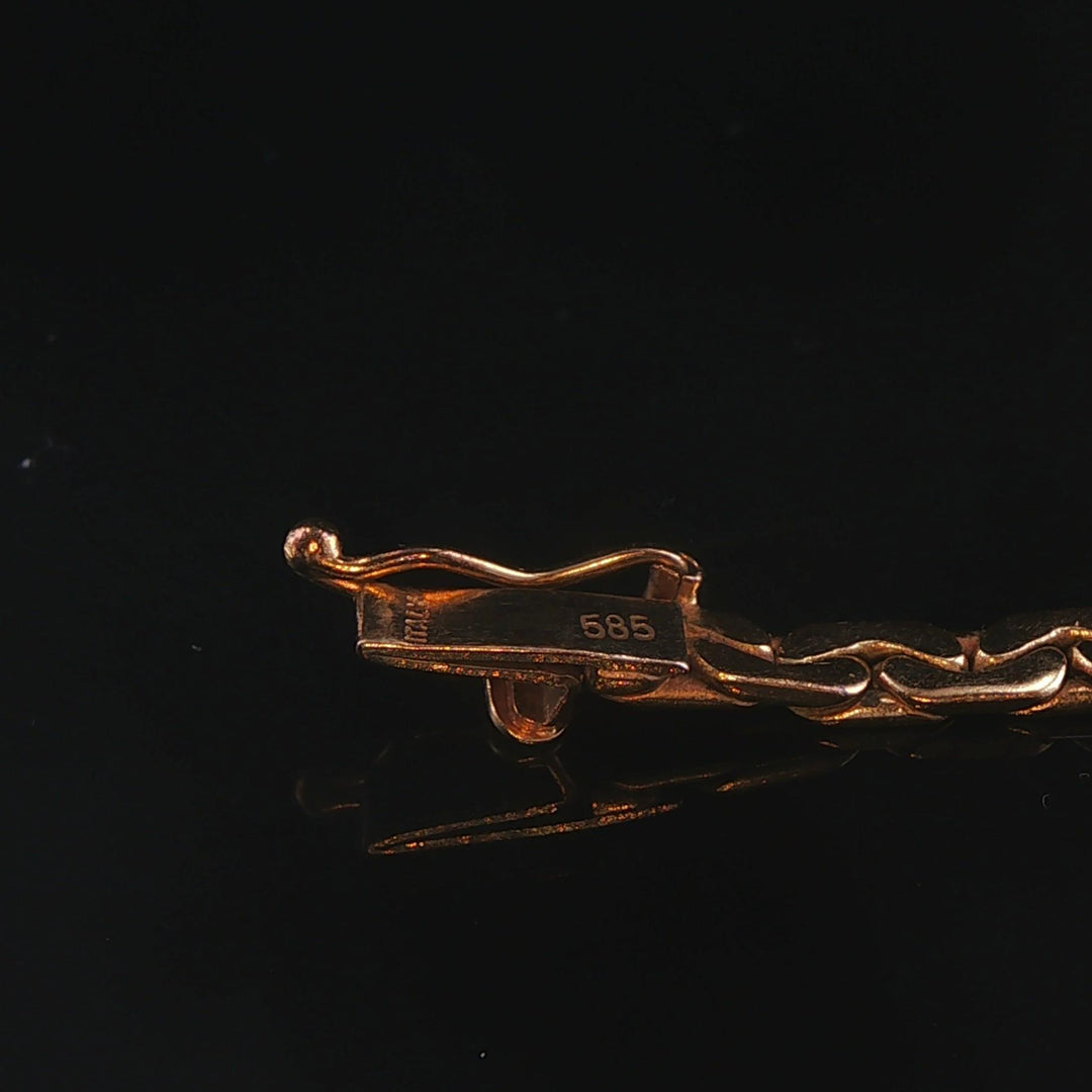 14k Yellow Gold and 0.50cttw Diamond Vintage C Link Necklace Italy 17.5"