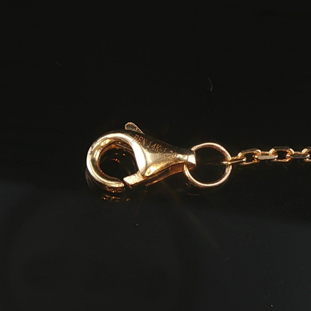 14k Yellow Gold and 1.29cttw Pave Diamond Clover Pendant Necklace 16"-18"