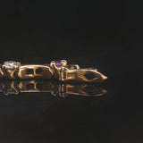 14k Yellow Gold Amethyst and 1.2cttw Diamond Bar Link Bracelet 7"