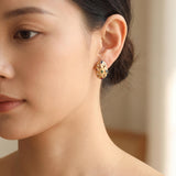 14k Yellow Gold Multi Gemstone and Diamond Huggie Earrings