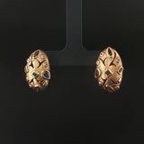 14k Yellow Gold Multi Gemstone and Diamond Huggie Earrings