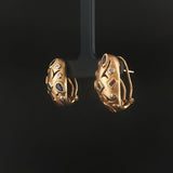 14k Yellow Gold Multi Gemstone and Diamond Huggie Earrings