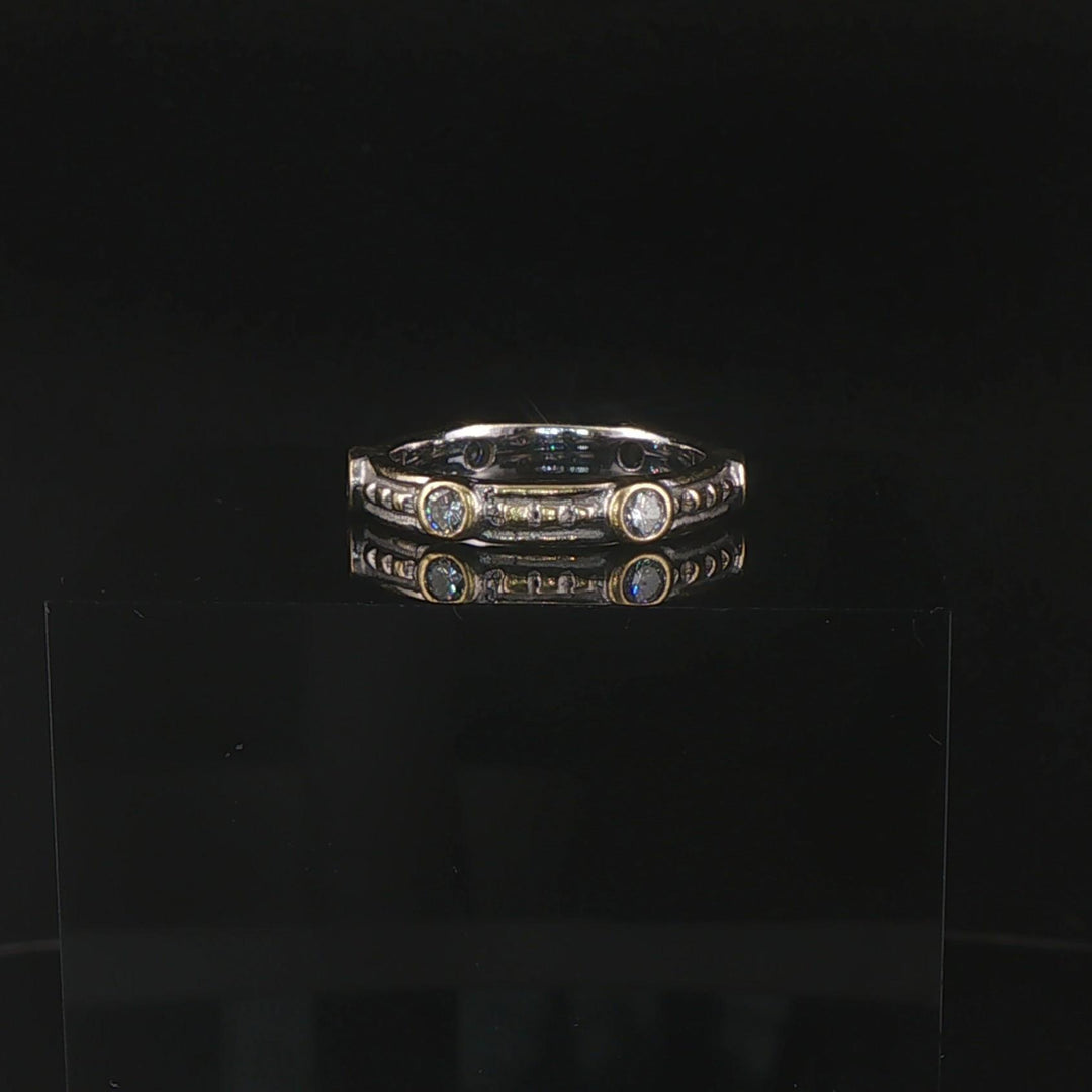 14k Yellow and White Gold 0.30cttw Diamond Fancy Band Ring Size 5